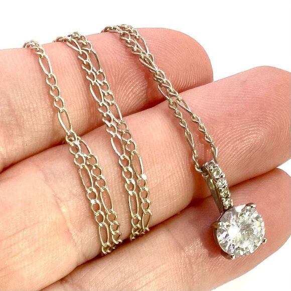 AFX# Sterling 925 Silver & Sim Diamond pendant - Picture 3 of 12